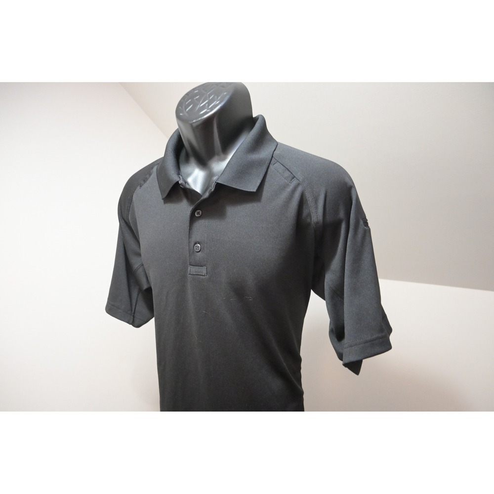 5.11 Tactical Polo Shirt Mens Large Black Wicking Short Sleeve‎ Pen Pockets